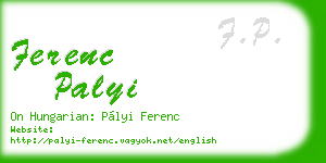 ferenc palyi business card